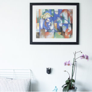 Lying Bull by Franz Marc, Vintage Cubism Art Poster