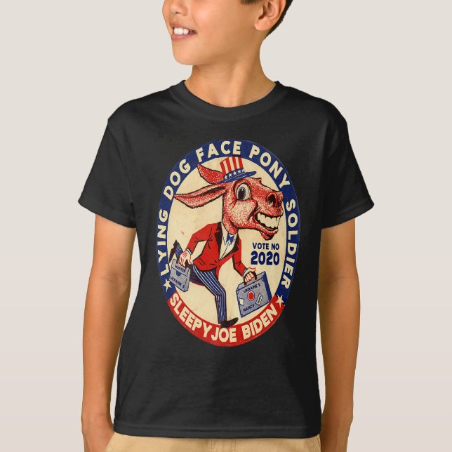 lying dog face pony soldier quid pro quo joe biden T-Shirt (Front)