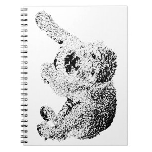 Lying Dog Notebook – Minimalist Black Ink Sketch