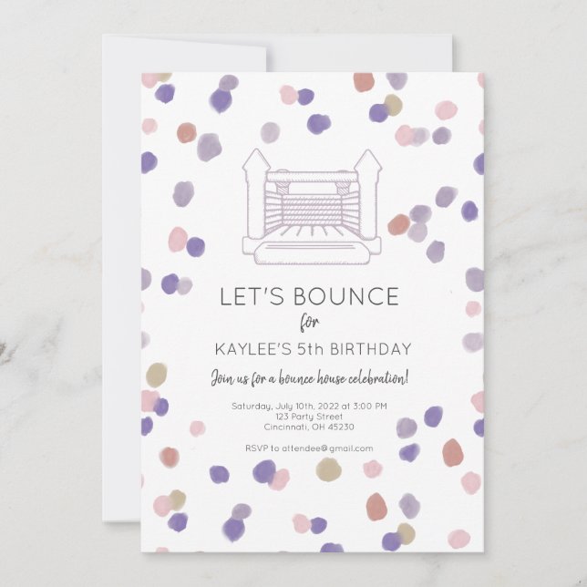 Lyla Bounce House Party Invite (Front)