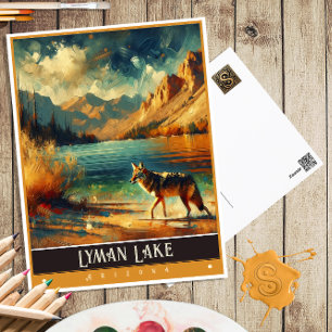 Lyman Lake, Arizona Vintage Painting Postcard