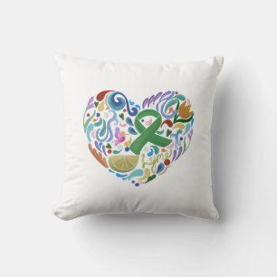 Lyme Awareness, Green Ribbon, Lime Pillow