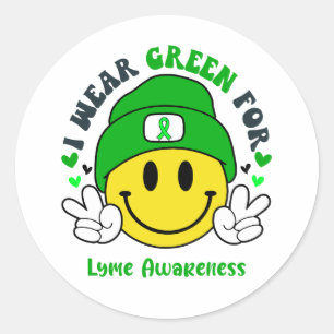 Lyme Awareness Ribbon Support Gifts Classic Round Sticker