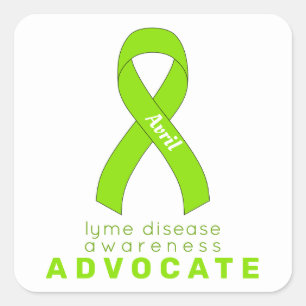 Lyme Disease Advocate White Square Sticker
