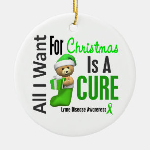 Lyme Disease All I Want For Christmas Ornaments