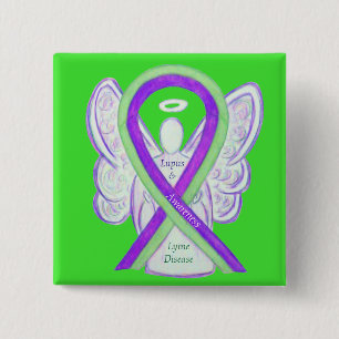 Lyme Disease and Lupus Awareness Ribbon Buttons