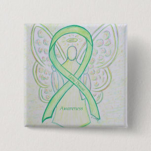 Lyme Disease Awareness Angel Ribbon Custom Art Pin