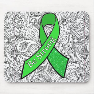 Lyme Disease Awareness Be Strong Ribbon Mouse Pad