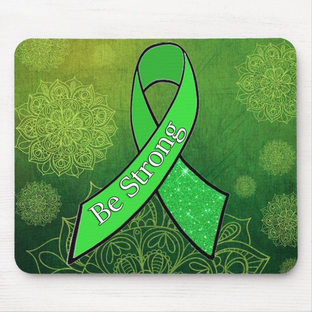 Lyme Disease Awareness Be Strong Ribbon Mouse Pad (Front)