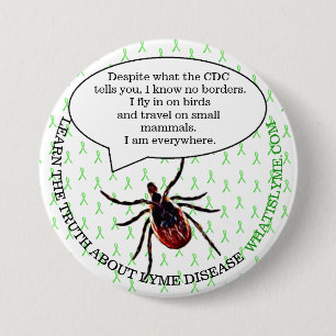 Lyme Disease Awareness Button, Tick Button