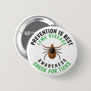 Lyme Disease Awareness Deer Tick 6 Cm Round Badge