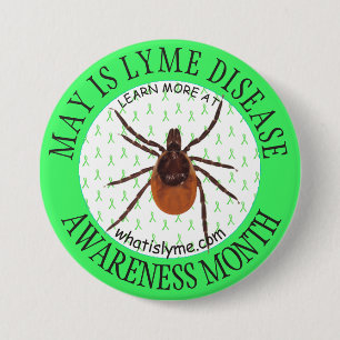 Lyme Disease Awareness Month Deer Tick Button