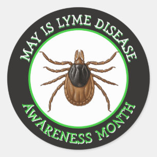 Lyme Disease Awareness Month   Deer Tick  Classic Round Sticker