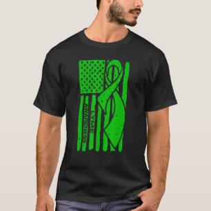 Lyme Disease Awareness Month Ribbon American Flag T-Shirt
