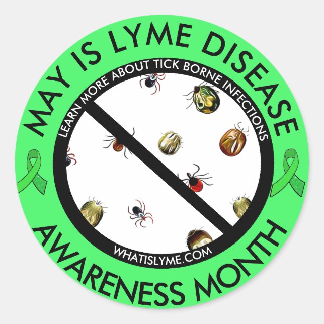 Lyme Disease Awareness Month Ticks Stickers (Front)