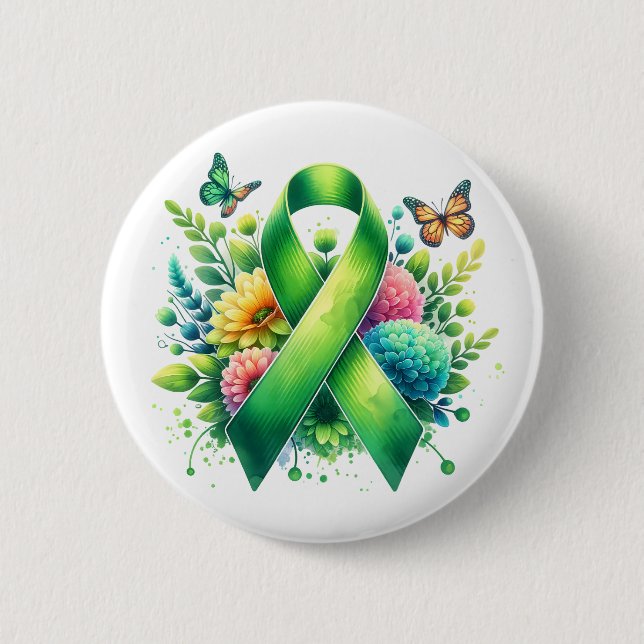 Lyme Disease Awareness Ribbon 6 Cm Round Badge (Front)