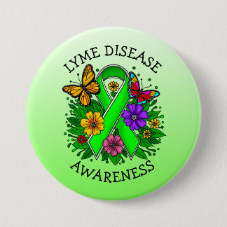 Lyme Disease Awareness Ribbon 7.5 Cm Round Badge