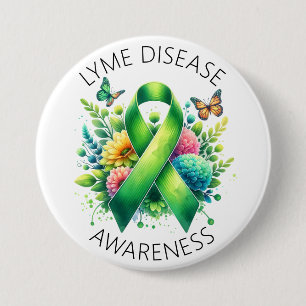 Lyme Disease Awareness Ribbon 7.5 Cm Round Badge
