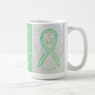 Lyme Disease Awareness Ribbon Angel Custom Mug