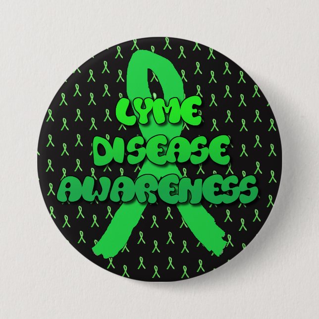 Lyme Disease Awareness Ribbon Button (Front)