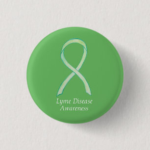 Lyme Disease Awareness Ribbon Custom Art Pin