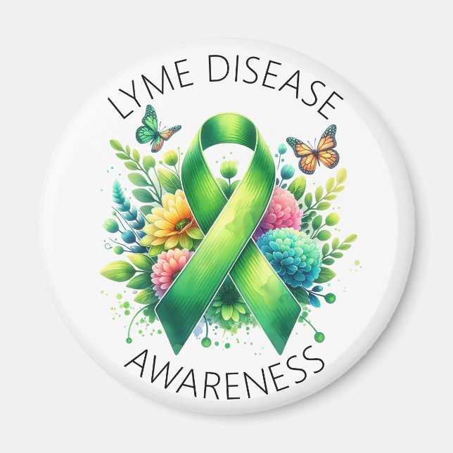 Lyme Disease Awareness Ribbon Magnet (Front)