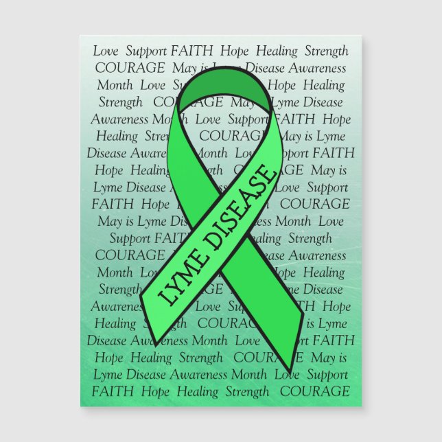 Lyme Disease Awareness Ribbon Magnet (Front)