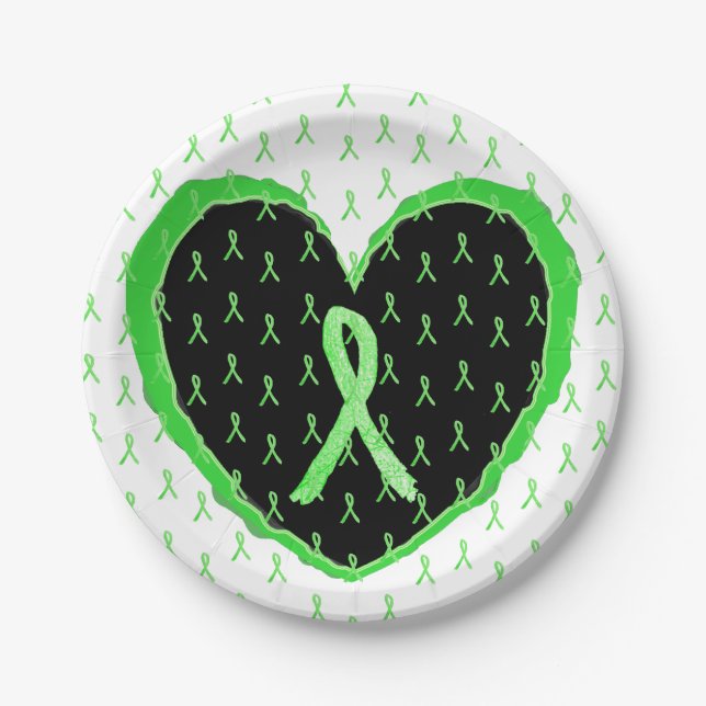 Lyme Disease Awareness Ribbon Paper Plates (Front)