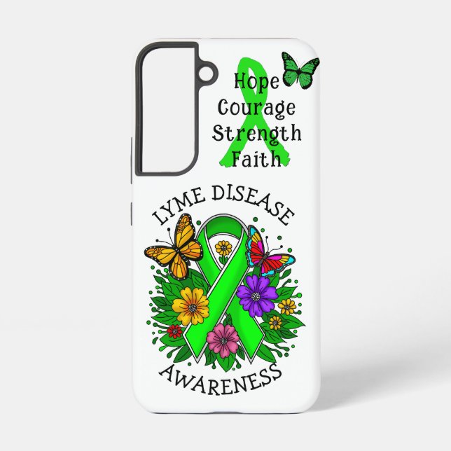 Lyme Disease Awareness Ribbon Samsung Galaxy S22 Case (Back)