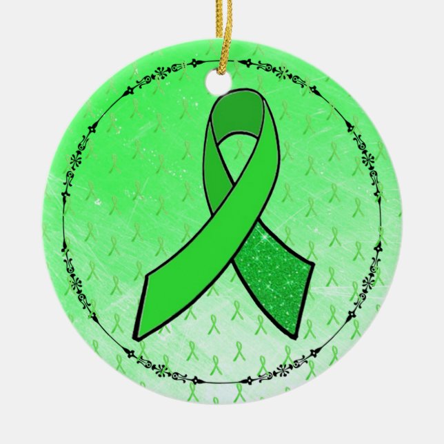 Lyme Disease Awareness Ribbons Ornament (Front)