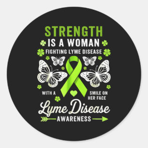 Lyme disease awareness women butterfly lyme classic round sticker