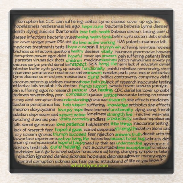 Lyme Disease Feelings Awareness Coaster (Front)