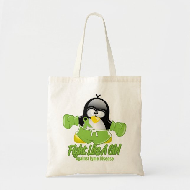 Lyme Disease Fighting Penguin Tote Bag (Front)