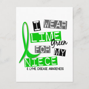 Lyme Disease I Wear Lime Green For My Niece 37 Postcard