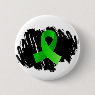 Lyme Disease Lime Green Ribbon With Scribble 6 Cm Round Badge