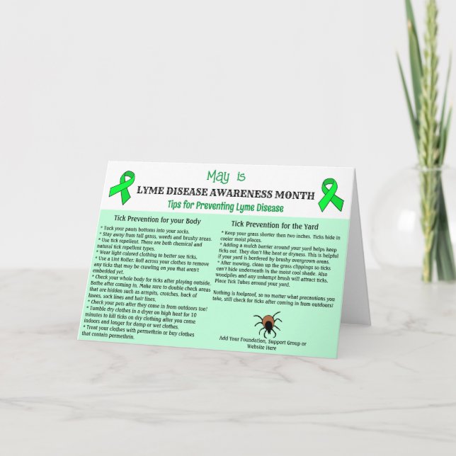Lyme Disease Prevention Educational Note Card (Front)