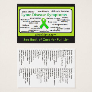 Lyme Disease Symptoms List Informational Card