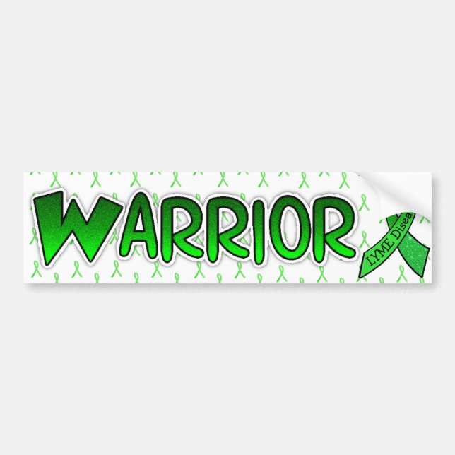 Lyme Disease Warrior Awareness Ribbon Bumper Bumper Sticker (Front)