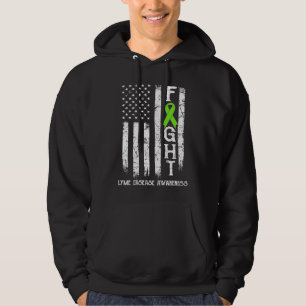Lyme Disease Warrior US Flag Hoodie