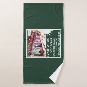 Lyme Regis Dorset England Vintage British Holiday Bath Towel