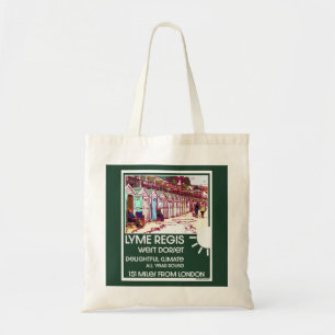 Lyme Regis Dorset England Vintage British Holiday Tote Bag