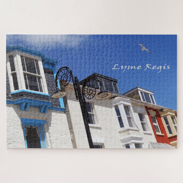 Lyme Regis, Seafront Buildings.  Jigsaw Puzzle (Horizontal)