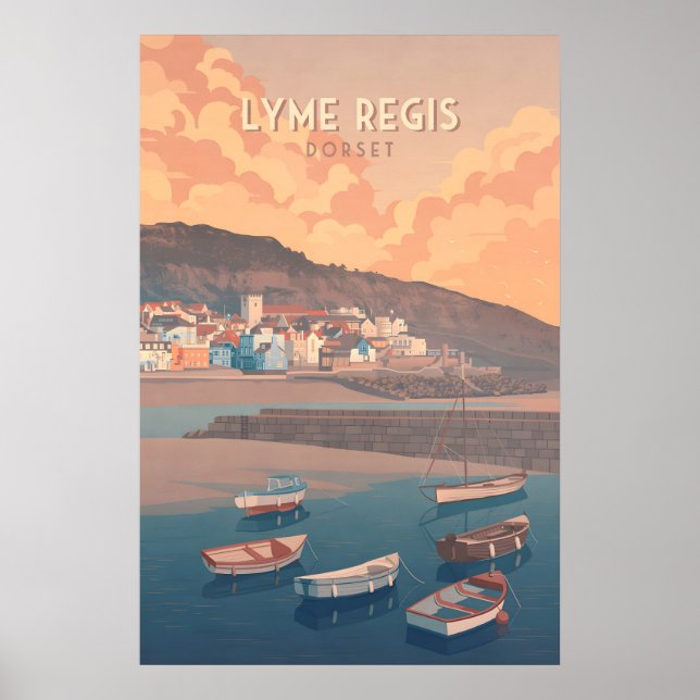 Lyme Regis Seaside Travel Poster (Front)
