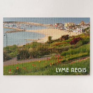 Lyme Regis: The Cobb and gardens, Dorset, England Jigsaw Puzzle