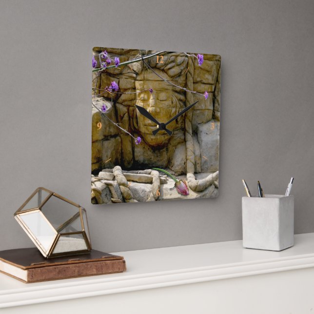 Lyme's Sandstone Face Square Wall Clock (Office)