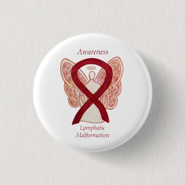 Lymphatic Malformation Awareness Ribbon Angel Pin (Front)