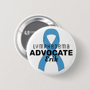 Lymphedema Advocate Ribbon White Button