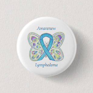 Lymphedema Awareness Ribbon Butterfly Custom Pin
