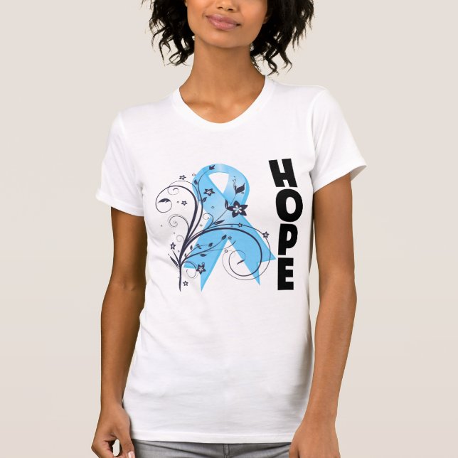 Lymphedema Floral Hope Ribbon T-Shirt (Front)