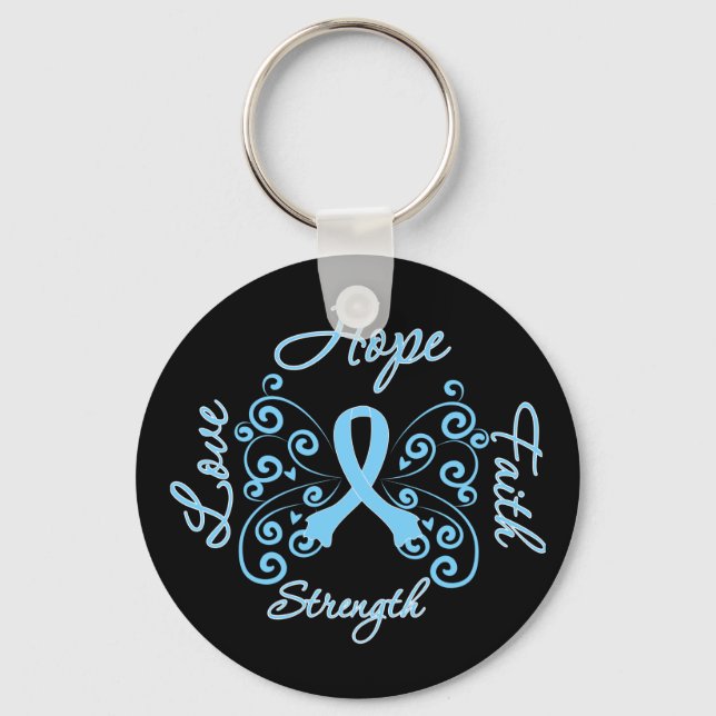 Lymphedema Hope Motto Butterfly Key Ring (Front)